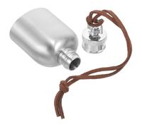 USHOBE Mini Flasque à Vin en Acier Inoxydable avec Cordelette Suspendue, Étanchéité et Résistance, pour Activités de Plein Air Entre Amis Argentée