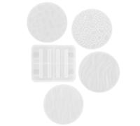 USHOBE Moule à sous-Verres en Résine DIY Porte-gobelet Blanc en Silicone | Surface Lisse et Souple, Démoulage Facile, Supporte Quatre Pièces, pour Création Artisanale