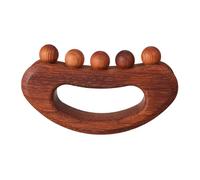 USHOBE Outil gua sha en bois avec poignée ergonomique et structure incurvée, 5 perles pour massage musculaire profond, adapté aux soins de la peau et relaxation