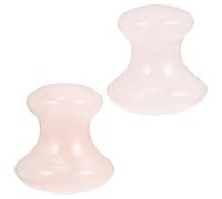 USHOBE Outils de Massage Facial Champignons en Cristal de Poudre Rose 2pcs Multifonction pour Massage Visage, Cou, Épaule et Dos