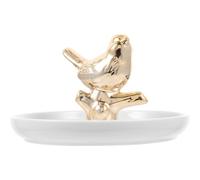 USHOBE Plateau à Bijoux en Céramique Blanche Design Unique, Support pour Boucles D'oreilles et Colliers, pour Décoration de Tiroir ou Étagère