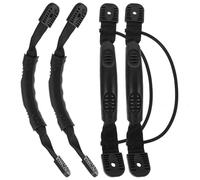 USHOBE Poignée de Canoë en PVC Noir, Lot de 4, Montage Latéral | Conception Rainurée avec Poignée Ergonomique, Élastique Noir, pour Canoe, Sit-on-top et Maintien L'eau