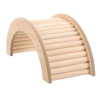 USHOBE Pont d'escalade en Bois pour Petits Animaux et Cochons d'Inde, Surface Lisse Résistante aux Dommages, Naturel Décoratif pour Cage Intérieure