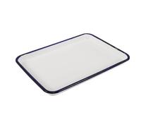 USHOBE Rôtissoire Émaillée Rectangulaire Blanche, Facile à Ranger Conduction Rapide de Chaleur, pour Four et Congélateur