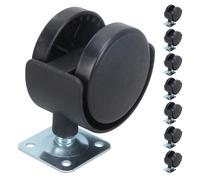 USHOBE Roulettes 2 Pouces pour Chaise de Bureau Lot de 8 en Nylon Noir Pivotantes sans Trace Adaptées Sol Carrelé et Parquet Naturel