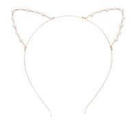 USHOBE Serre-Tête Oreilles De Chat En Fausses Perles Mignonnes Accessoires De Coiffure Pour Femmes Filles Cosplay Quotidien Léger Et Polyvalent
