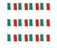 USHOBE Set de Drapeaux Italiens Bâton à Main Lot de 100 Portables en Polyester Léger Design Élaboré, pour Écoles et Événements Publics