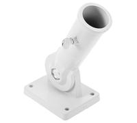 USHOBE Support Mural pour Mât de Drapeau Extérieur Base Réglable à Aluminium Blanc Fixation Stable pour Murs et Porches Porte-Drapeau Polyvalent pour Bannière Américaine et Décorations