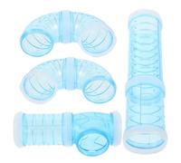 USHOBE Tunnel Labyrinthe pour Hamster et Offrir Un Espace de Jeu Sécurisé en Plastique Bleu Renfort à L'entrée, Kit DIY 8 Pièces pour Agrandir la Cage