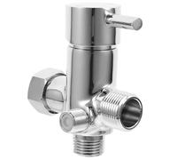USHOBE Vanne de Dérivation Commutation Eau Chaude et Froide en T 4 Voies en Cuivre Argenté Installation Facile pour Douchette Wc pour Accessoires Salle de Bain