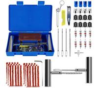 USHOP 66 Kit de Réparation de Pneu,Kit de réparation de pneu plat,Outils de Réparation de Pneus Lourds et Kit,pour Voitures,Motos,camions,VTT,tracteurs,Camping-Cars,SUV,Jeep réparation de pneus