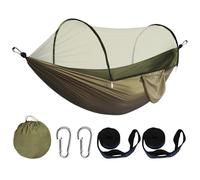 USHOP Hamac de Camping,Hamac d'extérieur avec moustiquaire,Hamacs de Voyage Ultra-Léger 260 × 140 cm,Nylon de Parachute Respirant à séchage Rapide,Charge maximale de 250 kg,Adapté au Jardin,Camping