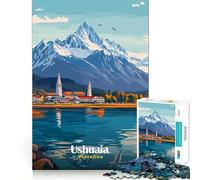 Ushuaia,Argentine Paysage Puzzle de 1000 pièces Jeu de réflexion Découpe de Haute précision Défi Amusant pour Passer Le Temps (38x52cm)