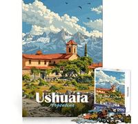 Ushuaia, Argentine Puzzle Adulte de 1000 pièces Paysage Exercice cognitif Détendez-Vous Facilement Bords Nets pour Les fêtes (38x52cm)