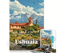 Ushuaia,Argentine Puzzle de 1000 pièces représentant Un Paysage,idéal pour Les Adolescents Jeu de mémoire Amusant,Assemblage précis sans espaces,activité familiale Amusante en soirée (38x52cm)