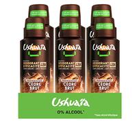 Ushuaïa Atomiseur Homme Cèdre Brut - Lot de 6 | Actif anti-odeur origine naturelle, Parfum boisé notes orientales, Vegan testé dermatologiquement, Flacon recyclable