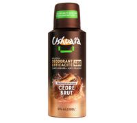 USHUAÏA Cedar Brut Déodorant Spray Pour Homme, 48 h Anti-Odeur & Anti-Taches, Sans Alcool, 150 ml