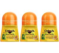 Ushuaïa - Déodorant Femme Bille Bahia Do Brasil Argile Absorbante & Parfum Maracuja Efficacité 48h - 50 ml - Lot de 3