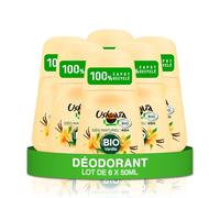 Ushuaïa - Déodorant Naturel Bille 48h - Certifié Bio Vanille de Madagascar - lot de 6 x 75ml
