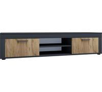 UsiloXL meuble TV 2 portes anthracite, chêneReproduction.