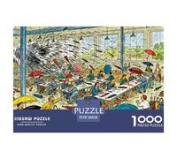 Usine d'ombrelles surpeuplée Puzzle en Bois Imperméable DIY Puzzles De 1000 Pièces pour Adultes Cadeaux Défi Et Casse-tête Jeux Éducatifs