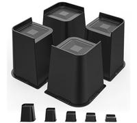 USION Rehausseurs de lit surdimensionnés, élévateurs de 15.2 cm, très résistants, jusqu'à 2 500 kg, blocs de levage de table de lit, rehausseurs de meubles pour dortoirs, tables, bureaux (noir)