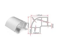 USKI 60 cm RV RV en Aluminium Profil de Profil Mural Armoire de Transition Rond de Coin Salon Salon Assortiment de Cabinet Caravane,Solide et Durable(Small Single Opening)