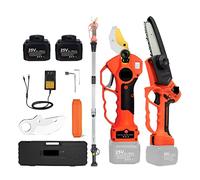 USKI Sécateur électrique, Sécateur électrique sans Fil 25V 40mm avec rallonge Coupe-Branches de scie à chaîne de 5 Pouces(Shears Saw Pole)