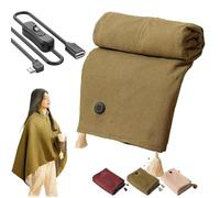 Usknxiu Châle chauffant portable pour femme - Châle chauffant USB sans fil - Couverture chauffante portable sans fil - 3 niveaux de chauffage - Vert - Rallonge de 200 cm