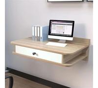 Usknxiu Coiffeuse Suspendue Moderne avec tiroirs, Meuble-lavabo Mural en Bois, Armoire Murale pouvant Servir de Table de Chevet, de Bureau ou de Console de Travail,Natural Wood,80cm/31.5in