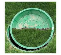 Usknxiu Couvercle de Regard Circulaire en résine Verte, Couvercle de Fosse septique décoratif 40, 36, 30 Pouces, 28, 26, 20, 16 Pouces, Couvercle de Regard encastré Commercial avec Cadre,Dia 24in