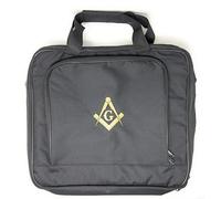 USL Tablier maçonnique brodé carré et boussole avec poignée et sangle