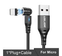 Uslion-Câble Magnétique De Charge Rapide Type C,Rotation 540,5a,Micro Usb,Transfert De Données,Pour Iphone 15,14 Pro Max,Xiaomi 13,Poco,Redmi - Type Black Mirco-For 2m