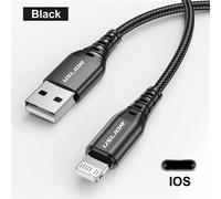 Uslion-Câble Usb De Charge Rapide Pour Iphone,Fil De Pluie,Date D'origine,Graphite A,Iphone 14 13 12 Pro Max Xs Xr X 8 Plus - Type Black For Iphone-2m