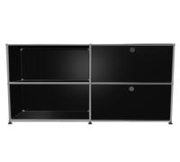 USM Haller Buffet 2 Ouverts / 2 volets à droite Noir graphite - FAST DELIVERY - USM SIDEBOA OF KLAP RE FD SCH