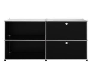 USM Haller Buffet 2 Ouverts / 2 volets à droite Noir graphite - FAST DELIVERY - USM SIDEBOA OF KLAP RE FD SCH