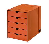 USM Haller Inos coffret C4 avec 5 plateaux fermés Home Office Orange pur - USM HALLER QS K1
