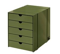 USM Haller Inos coffret C4 avec 5 plateaux fermés Home Office Vert olive - USM HALLER QS K1