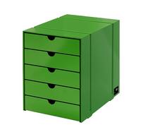 USM Haller Inos coffret C4 avec 5 plateaux fermés Home Office Vert - USM HALLER QS K1 GRUEN