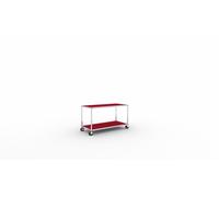 USM Haller TV Möbel mit Rollen rot - USM TV ROLLEN ROT