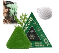 Usman Grass Shampoo Bar, Nature Triangle Shampoo Bar, Seven Green hampoo ar, Nature Seven Green Soap hampoo, Natural Herbal Hair Care, Calming & Strengthens Hair (1PC)
