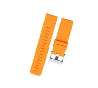UsmAsk Bracelet de Montre en Caoutchouc étanche, adapté à la série Suunto Traverse Alpha, Bracelets en Silicone de 24mm avec Fermoir en Acier Inoxydable (Color : Orange x Silver, Size : 24mm)