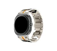 UsmAsk Bracelet en acier inoxydable for Samsung Galaxy Watch 7 Ultra 47 mm, sans espace, extrémité incurvée, bracelet en métal for GALAXY 7 47 47 mm(Titanium Orange)