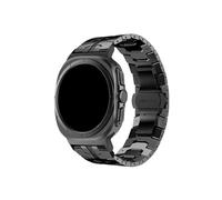 UsmAsk Bracelet en acier inoxydable for Samsung Galaxy Watch 7 Ultra 47 mm, sans espace, extrémité incurvée, bracelet en métal for GALAXY 7 47 47 mm(Black)