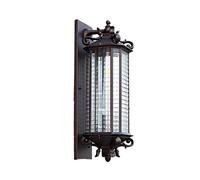 USMCPQVXN Applique Murale À Led, Applique Murale D'Extérieur Rétro Européenne, Abat-Jour En Verre Rayé, Lanterne Murale, Allée de Jardin, Patio, Applique Murale En Alumiétanche, Élégante/Hauteur 58Cm