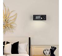 USMCPQVXN Applique Murale de Chevet D'Hôtel, Luminaire Led Minimaliste, Lampe Murale Encastrée, Rotative À 350°, Pliable À 90°, Applique Murale de Lecture, Interrupteur Automatique, Lampes de Nuit, Lu