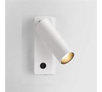 USMCPQVXN Applique Murale de Lecture de Chevet À Montage En Surface, Led Sans Trou, Éclairage Mural de Lecture Pour Chambre À Coucher, Bureau, Luminaire de Nuit À Économie D'Énergie En Aluminium, Inte