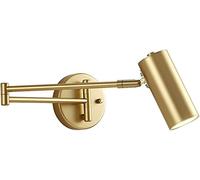 USMCPQVXN Applique Murale Moderne Réglable En Métal Doré Avec Bras Pivotant, Lampe de Chevet, Lampe de Lecture, Projecteur D'Intérieur À Led, Applique Murale Pour Chambre À Coucher, Salon, Hôtel, Porc