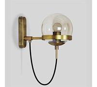 USMCPQVXN Applique Murale Nordique Créative En Verre, 1 Ampoule En Fer Forgé Noir/Bronze, Culot E27 Rond Plaqué Art Déco Pour Lampe de Chevet, Chambre À Coucher, Couloir/Bronze