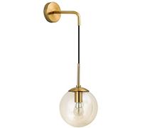 USMCPQVXN Applique Murale Nordique Moderne Et Créative En Verre, Applique Murale Industrielle E14, 1 Lustre Rond Réglable En Verre Pour Liseuse, Pour Salle Den, Couloir, Escalier, Chambre/Ambre